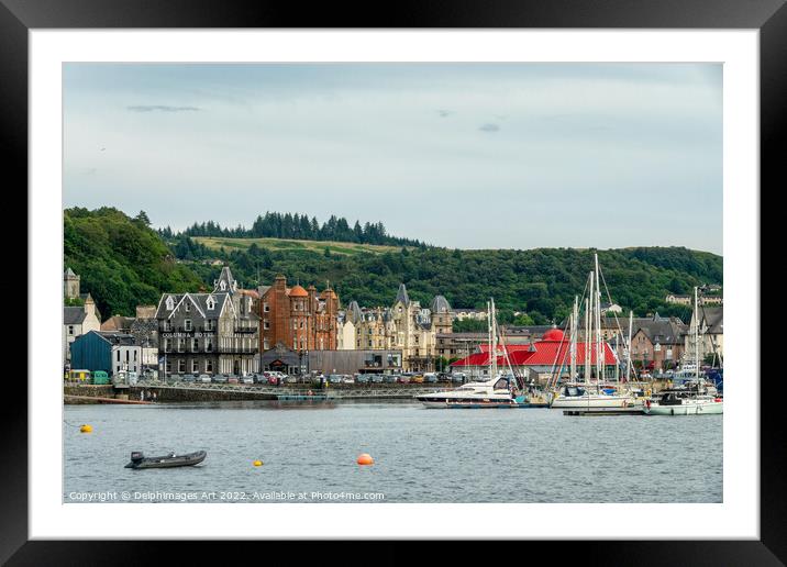 Oban town and harbor in Argyll, Scotland Framed Mounted Print by Delphimages Art