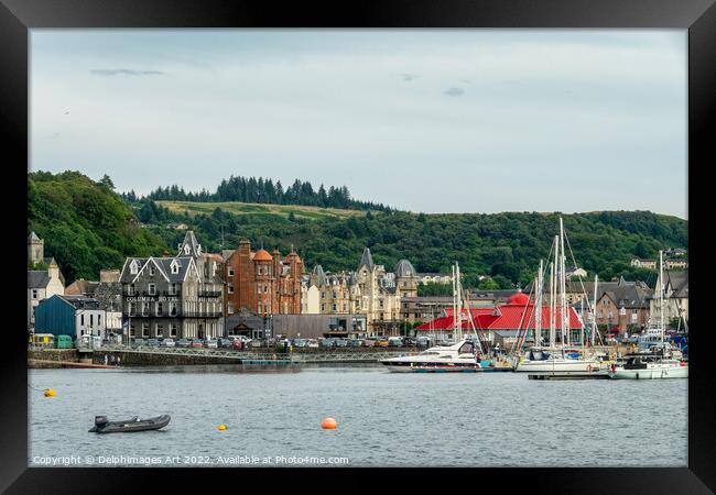 Oban town and harbor in Argyll, Scotland Framed Print by Delphimages Art