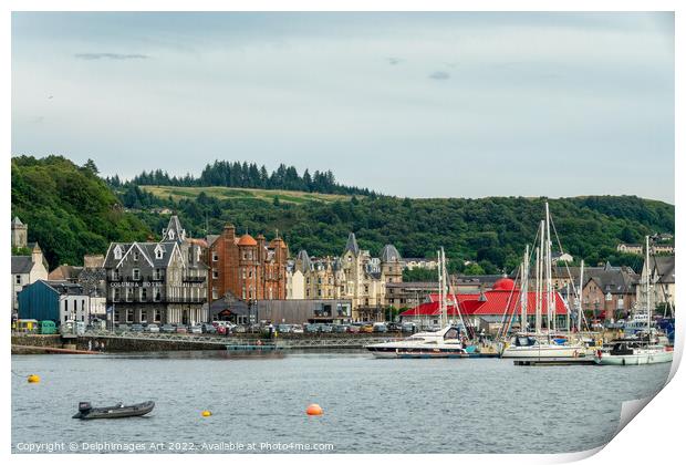 Oban town and harbor in Argyll, Scotland Print by Delphimages Art