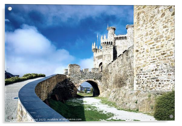 Desaturated edition of access to Ponferrada castle Acrylic by Jordi Carrio