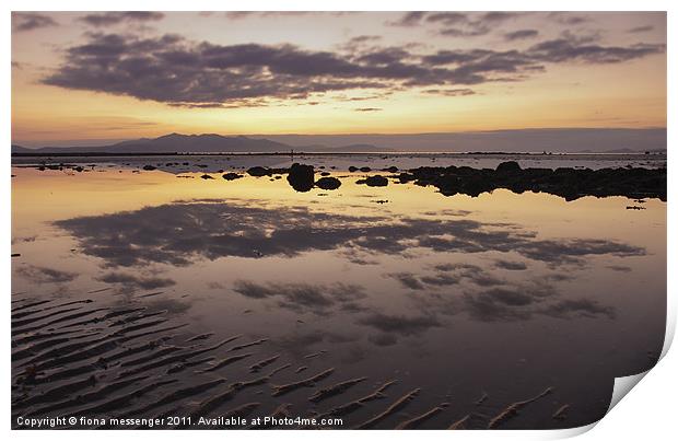 North beach Ardrossan Sunset Print by Fiona Messenger