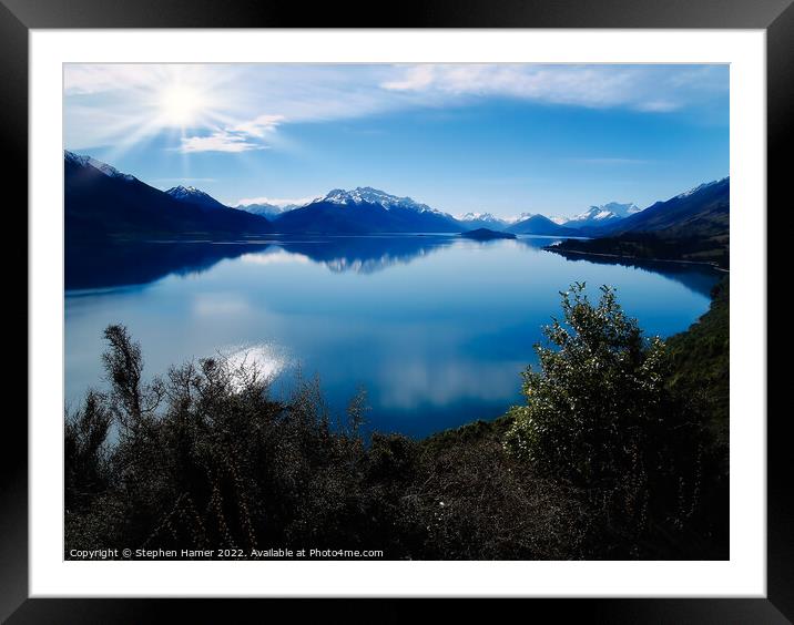 Serenity of SnowCapped Lake Framed Mounted Print by Stephen Hamer