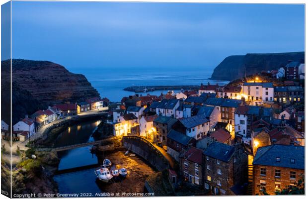  The Fishing Port Of Staithes On The North Yorkshire Coast Canvas Print by Peter Greenway