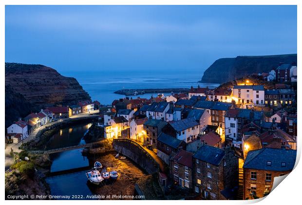 The Fishing Port Of Staithes On The North Yorkshire Coast Print by Peter Greenway