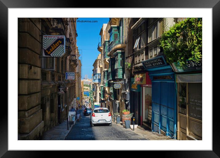 The Economical Shoe Store, Valletta Framed Mounted Print by Jim Jones