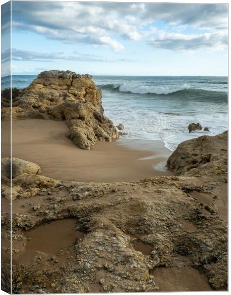 Incoming Tide at Oura Beach Canvas Print by Tony Twyman