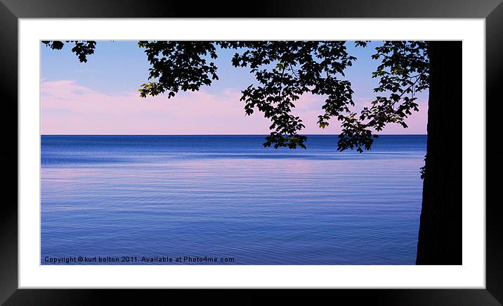 Lakefront Framed Mounted Print by kurt bolton