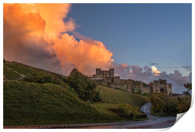 Sky cloud Dover Castle Print by Matt Pennal