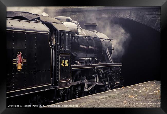 Stanier Black 5 simmers at Ingrow, ready for the o Framed Print by Richard Perks