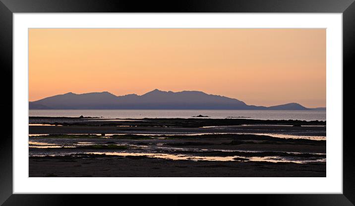 Arran mountains at sunset Framed Mounted Print by Allan Durward Photography