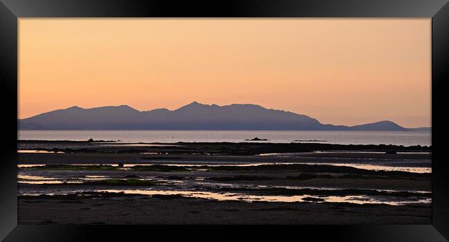 Arran mountains at sunset Framed Print by Allan Durward Photography