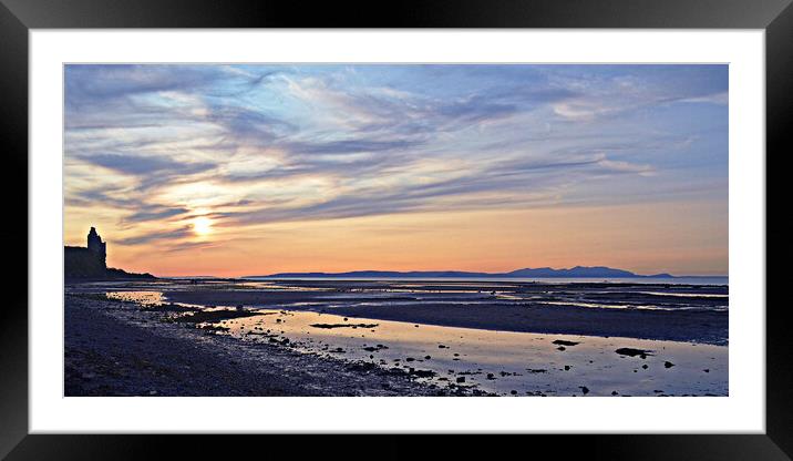 Isle of Arran from Greenan beach, Ayr Framed Mounted Print by Allan Durward Photography