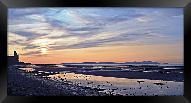 Isle of Arran from Greenan beach, Ayr Framed Print by Allan Durward Photography