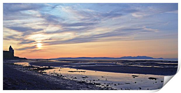 Isle of Arran from Greenan beach, Ayr Print by Allan Durward Photography