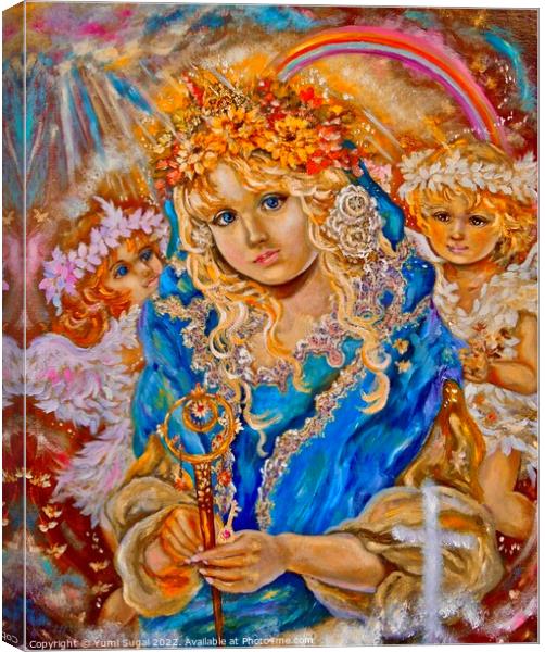 Yumi Sugai.Saint Mary and Angels. Canvas Print by Yumi Sugai