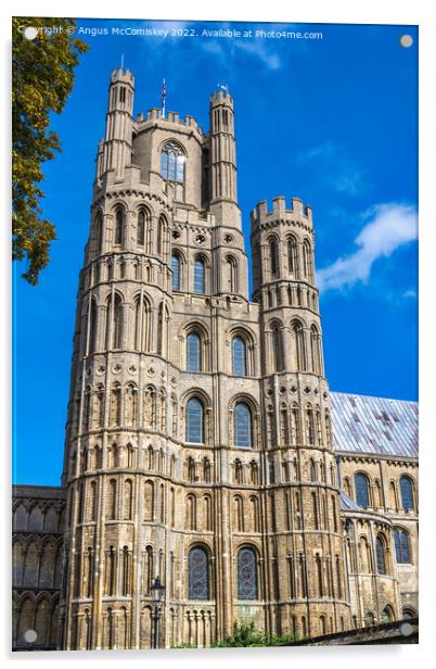 West tower, south elevation of Ely Cathedral Acrylic by Angus McComiskey
