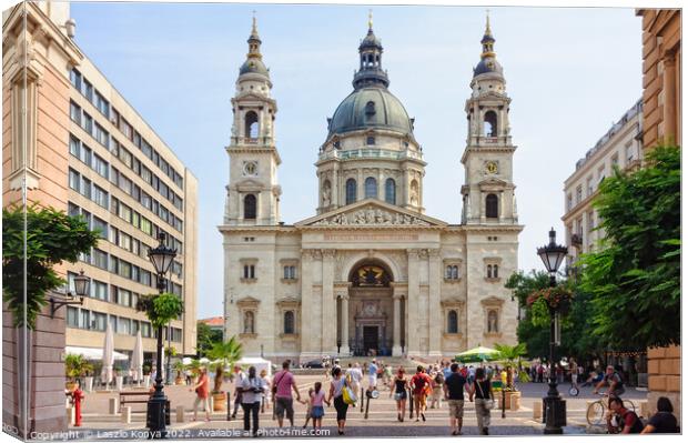 St Stephen Basilica - Budapest Canvas Print by Laszlo Konya