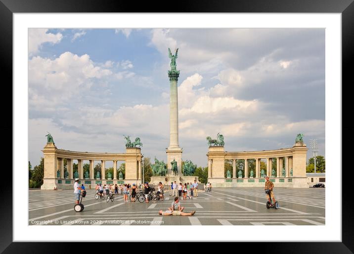 Heroes' Square - Budapest Framed Mounted Print by Laszlo Konya