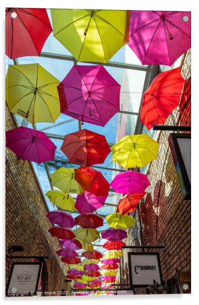 Camden Market Umbrellas Acrylic by Jim Monk
