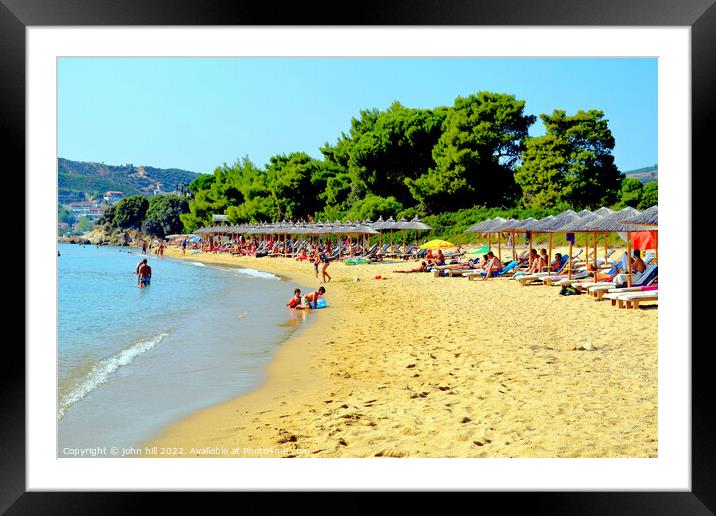 Vromolimnos beach, Skiathos. Framed Mounted Print by john hill