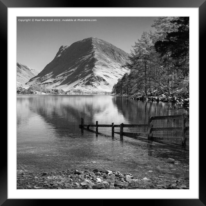 Fleetwith Pike Reflections Buttermere Lake Distric Framed Mounted Print by Pearl Bucknall