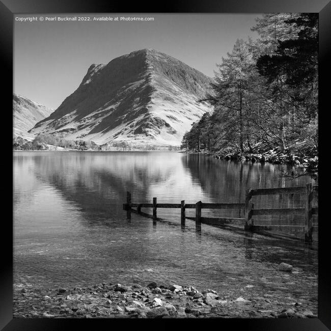 Fleetwith Pike Reflections Buttermere Lake Distric Framed Print by Pearl Bucknall