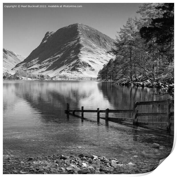 Fleetwith Pike Reflections Buttermere Lake Distric Print by Pearl Bucknall