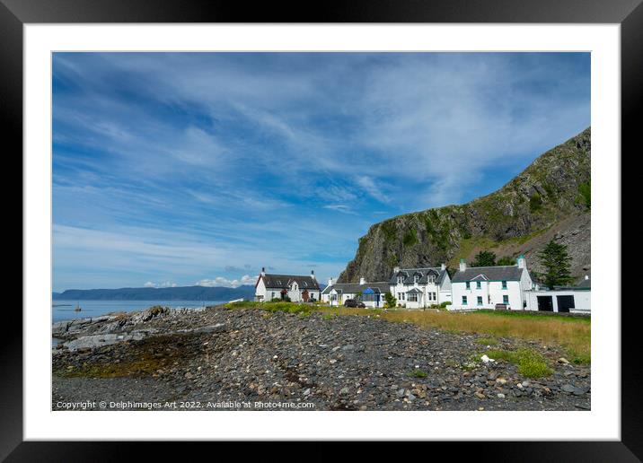 White Scottish houses, Seil island, Scotland Framed Mounted Print by Delphimages Art