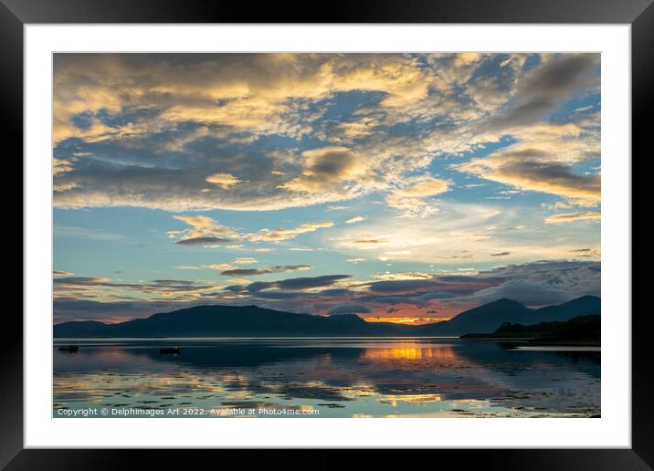 Sunset on Loch Laich, Argyll, Scotland Framed Mounted Print by Delphimages Art