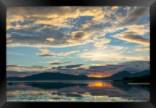 Sunset on Loch Laich, Argyll, Scotland Framed Print by Delphimages Art