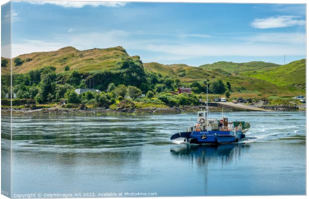 Ferry to Luing island, Argyll, Scotland, UK Canvas Print by Delphimages Art