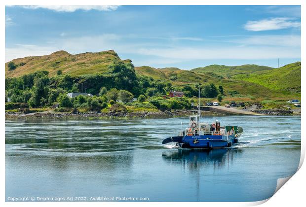 Ferry to Luing island, Argyll, Scotland, UK Print by Delphimages Art