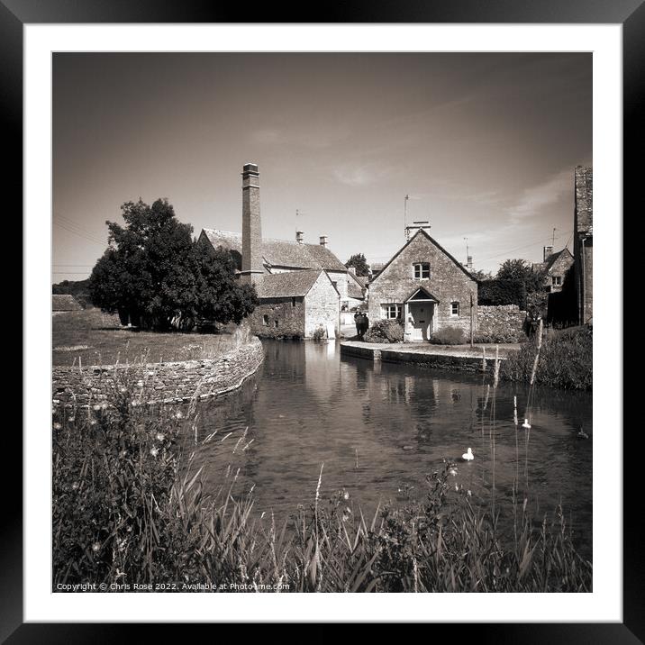 Lower Slaughter,  the old water mill Framed Mounted Print by Chris Rose