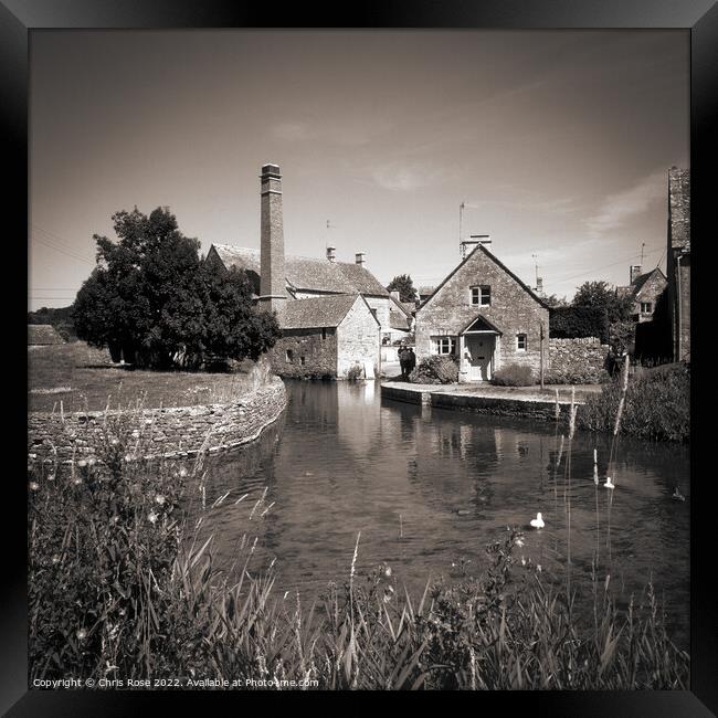 Lower Slaughter,  the old water mill Framed Print by Chris Rose