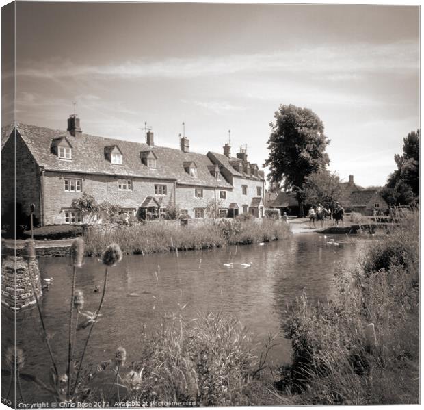 Lower Slaughter, River Eye Canvas Print by Chris Rose