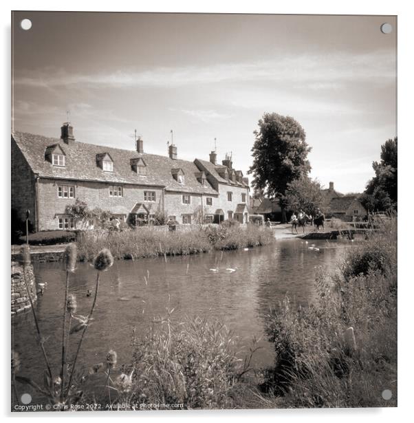 Lower Slaughter, River Eye Acrylic by Chris Rose