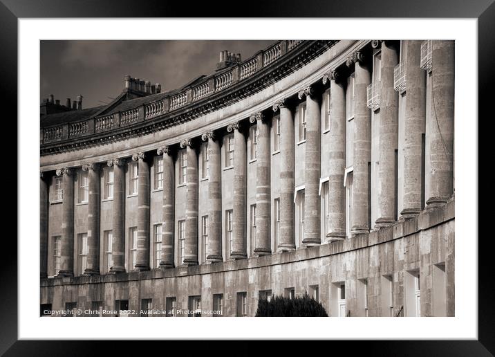 The Royal Crescent, Bath Framed Mounted Print by Chris Rose