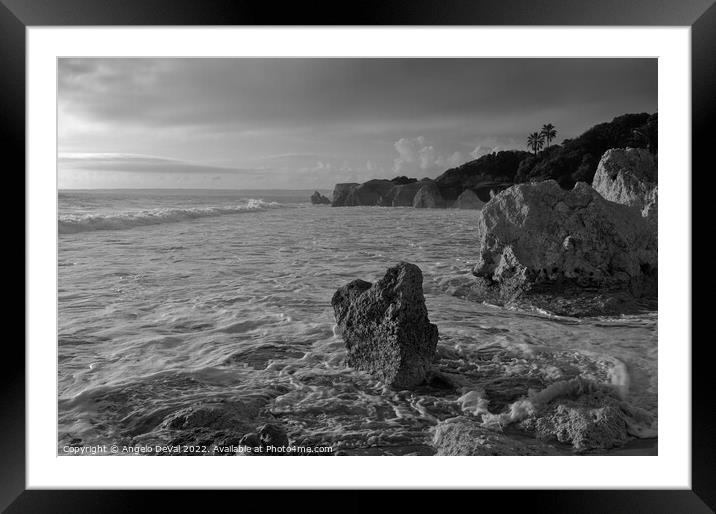 Tidal Waves in Gale Beach - Monochrome Framed Mounted Print by Angelo DeVal