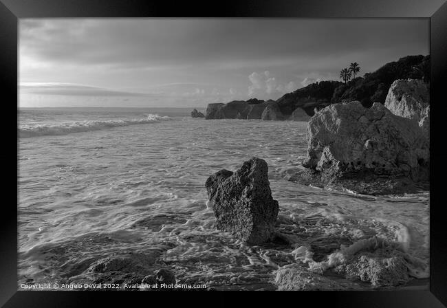 Tidal Waves in Gale Beach - Monochrome Framed Print by Angelo DeVal
