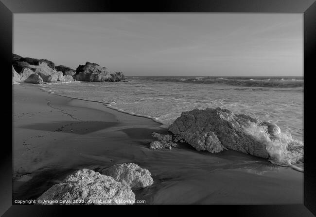 Low Tides in Gale Beach - Monochrome Framed Print by Angelo DeVal