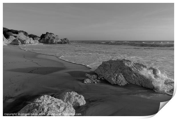 Low Tides in Gale Beach - Monochrome Print by Angelo DeVal