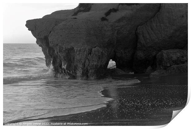 Tunnel Cliff in Gale Beach - Monochrome Print by Angelo DeVal