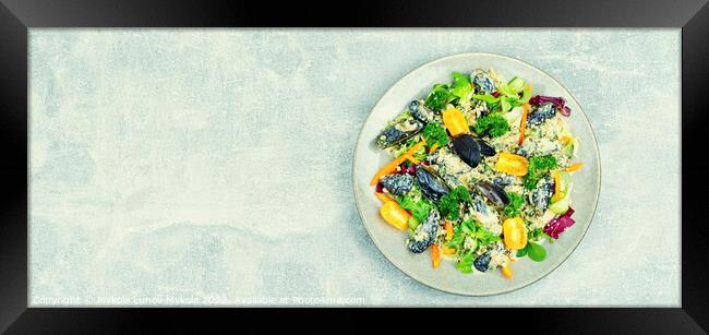 Vegetable salad with seafood. Framed Print by Mykola Lunov Mykola