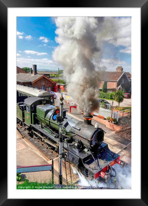 Steam Train Departing Taunton Framed Mounted Print by Roger Mechan