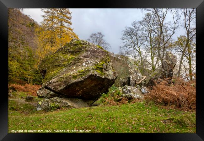 Bowder Stone Framed Print by David Hare