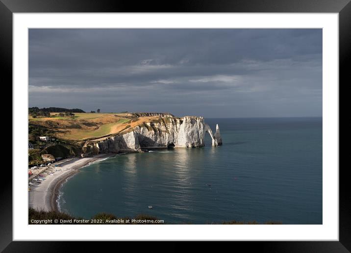 The Porte d'Aval Arch and The L'Aiguille, Étretat, France Framed Mounted Print by David Forster