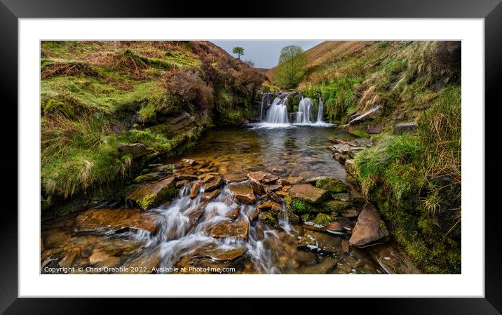 Fairbrook in spate Framed Mounted Print by Chris Drabble