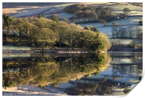 Ladybower Reflections (2) Print by Chris Drabble