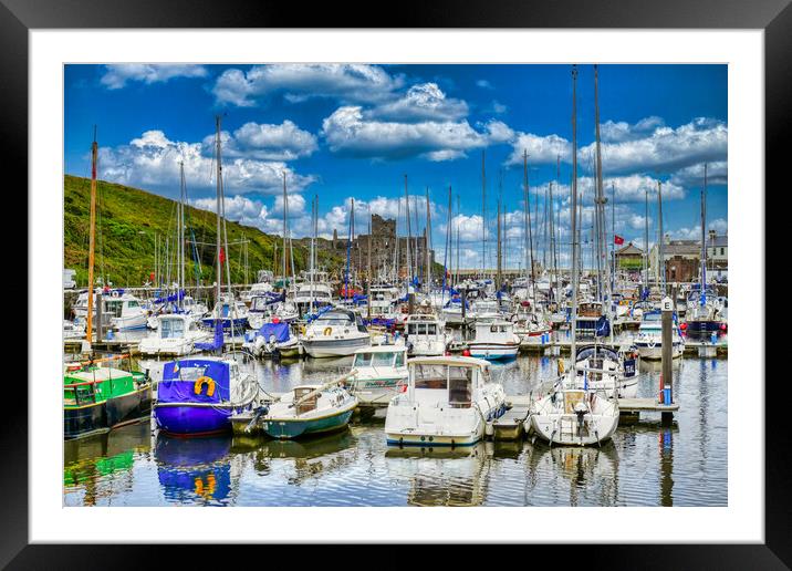 Picturesque Peel Castle and Marina Framed Mounted Print by Roger Mechan