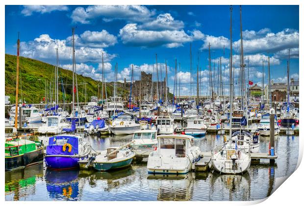 Picturesque Peel Castle and Marina Print by Roger Mechan